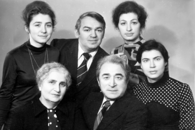 Aslan Otyrba's family: wife Tatyana Otyrba-Kondzharia, daughters: Elena, Alla, Lyudmila, son-in-law - Mushni Lasuria