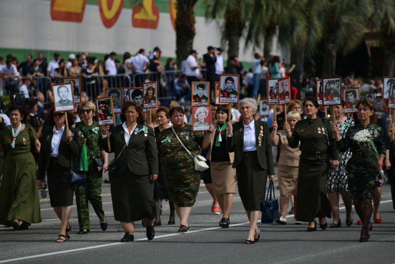 Parade in honor of the 25th anniversary of the Victory and Independence Day
