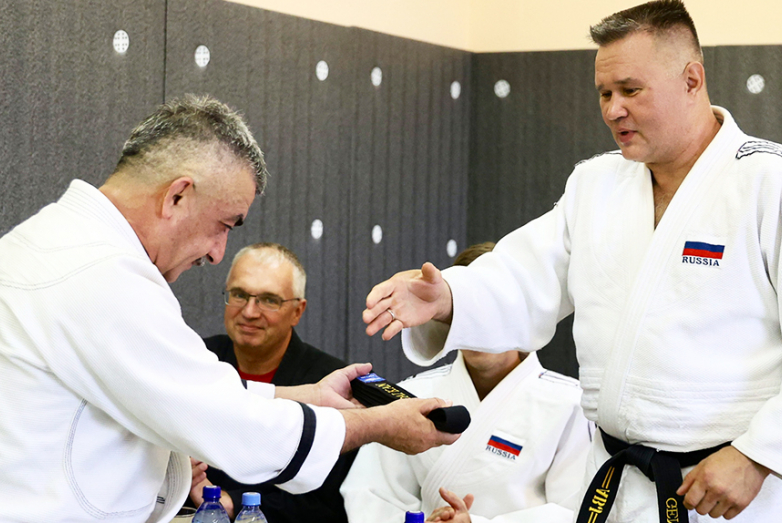 Mussa Ekzekov received the first dan Aikibujutsu Gendaikan black belt